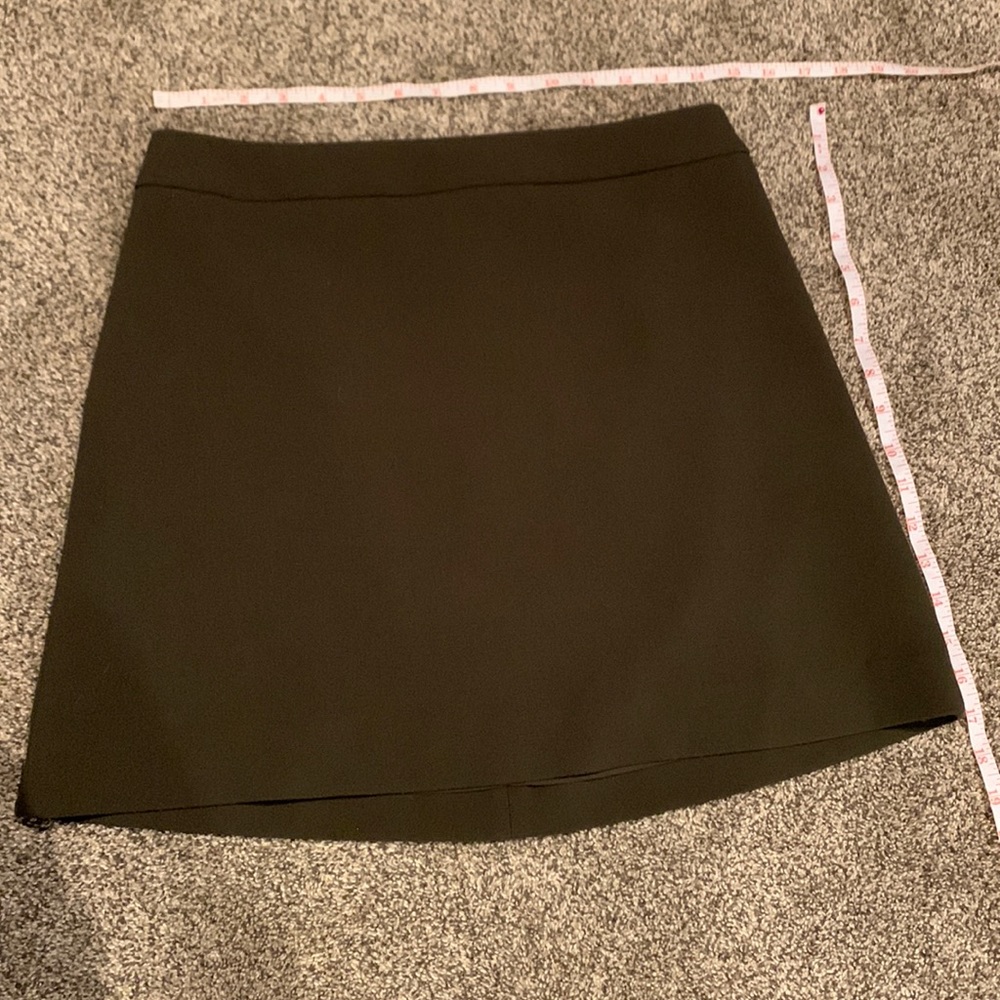 Express olive mini skirt with hidden back zipper